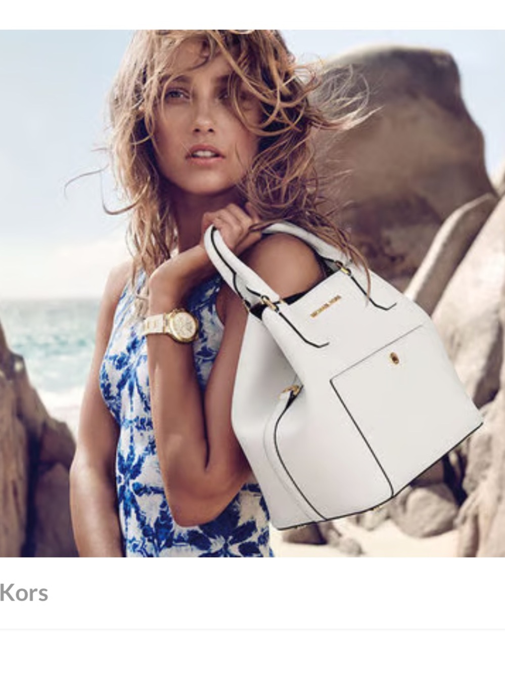 Michael Kors Cream Saffiano Leather Tote with Black Trim and Gold Hardware